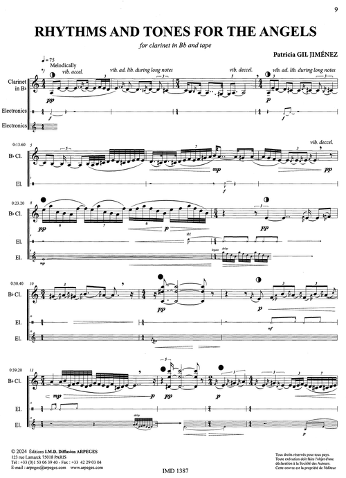 Patricia Gil Jiménez Rhythms and Tones for the Angels clarinet & fixed audio page 1