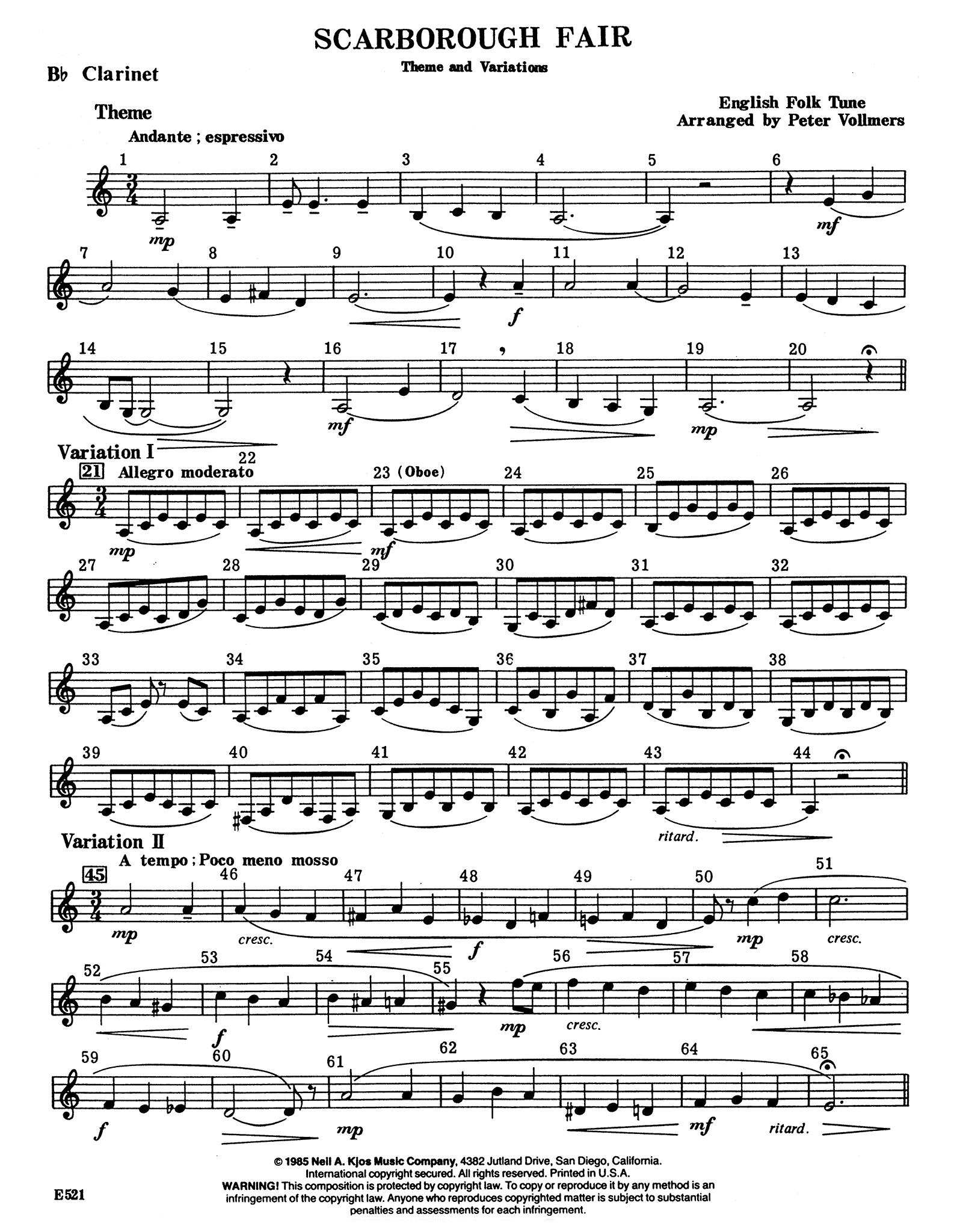 Scarborough fair  Sheet music, Clarinet sheet music, Clarinet music