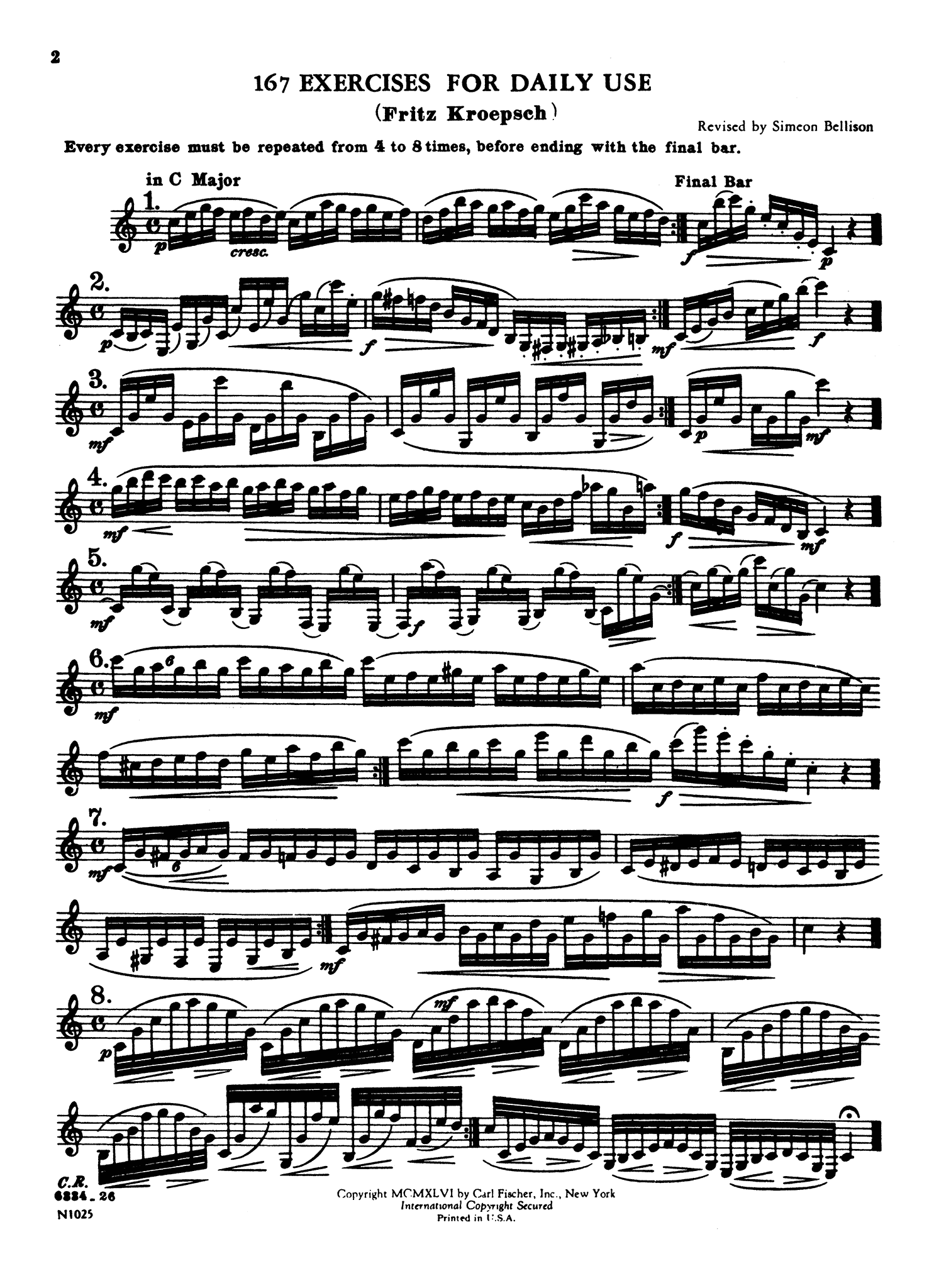 Kroepsch: 416 Progressive – LLC Book Clarinet | 1 Carl Music, Fischer CAMco Studies